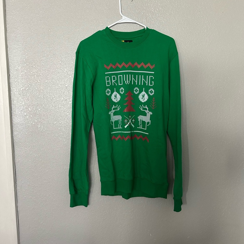 NWT Men’s Browning Christmas Holiday Crewneck Long Sleeve Sweatshirt
